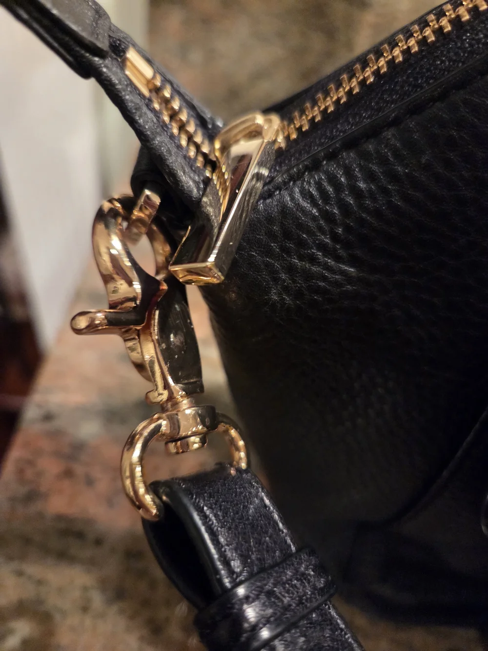 Tory Burch Black Pebbled Leather Satchel and Matching Wallet